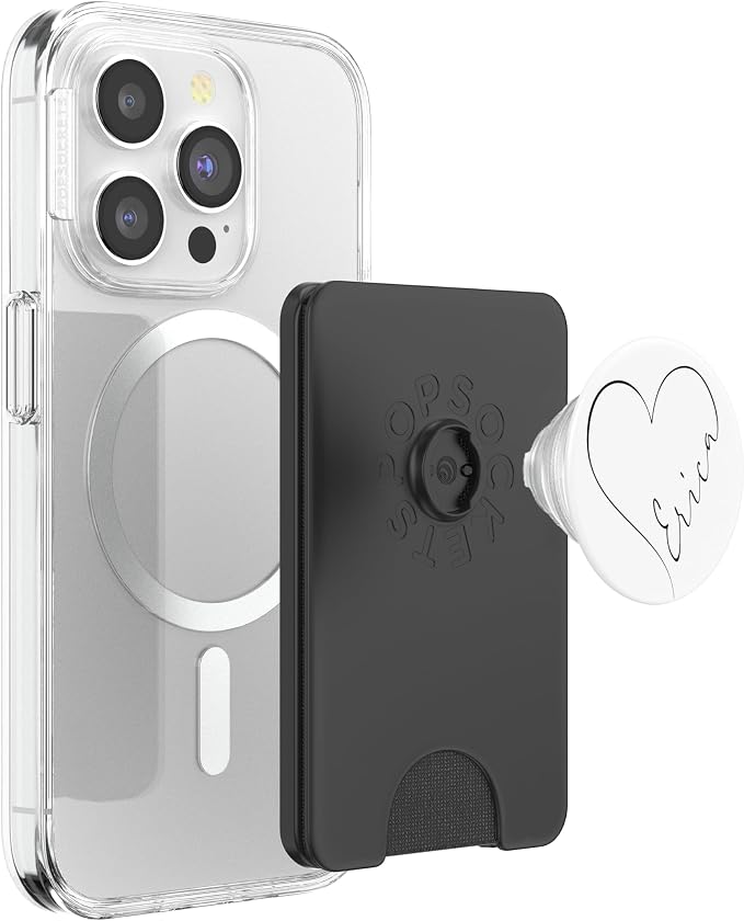 Erica Name Minimalist Heart Line Personalized White PopSockets Adhesive PopGrip