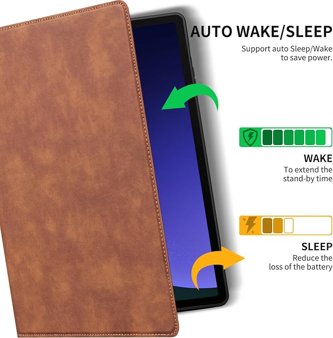 Case for Samsung Galaxy Tab S10 Lite/S10 FE/S9 FE/S9 10.9/11 | Microfiber Leather Protective Cover with S Pen HolderSmart Folio Auto Sleep/WakeAdjustable StandShockproofSlimBlack