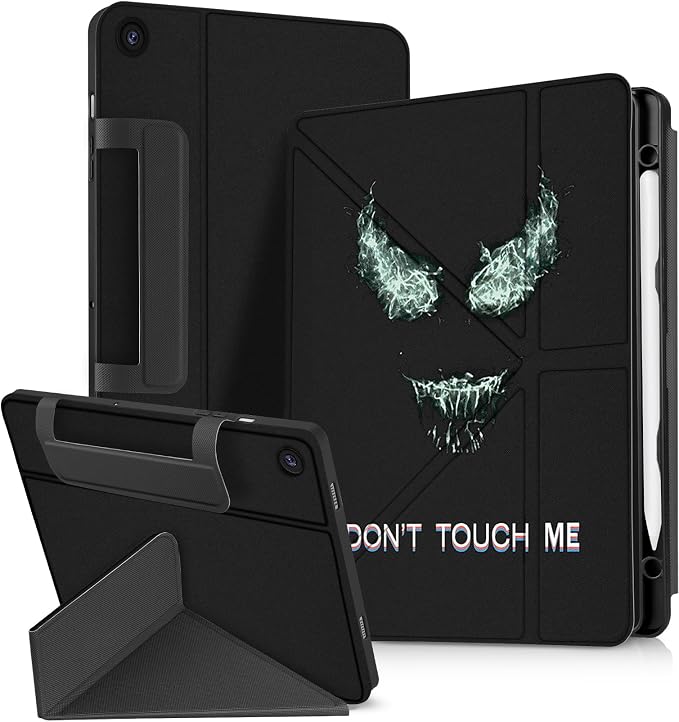 for Samsung Galaxy Tab A9 Plus Case with Pen Holder - for Girls Women Boys Cute Cartoon Cool Anime Kawaii Fun Protector Stand Folio Moon Cat