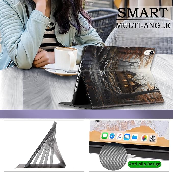 Case for iPad (A16) 11th Generation 11 Inch 2025 / iPad 10th Generation 10.9 Inch 2022 Ultra-Thin Multi-Angle Protective Cover with Auto Sleep/Wake A Dark Horse