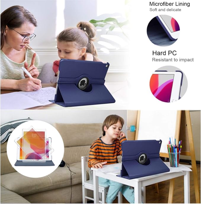 Case for iPad 10th Generation 10.9 Inch 2022 Released Model Number: A2696 A2757 A2777-360 Degree Rotating Protective Stand Cover with Auto Sleep/Wake (Animal)