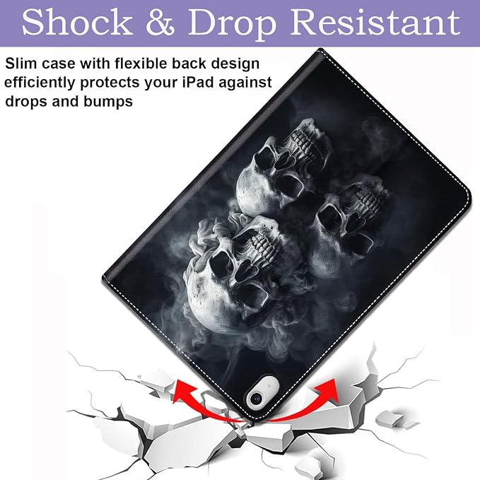 Case for iPad (A16) 11th Generation 11 Inch 2025 / iPad 10th Generation 10.9 Inch 2022 Ultra-Thin Multi-Angle Protective Cover with Auto Sleep/Wake A Dark Horse