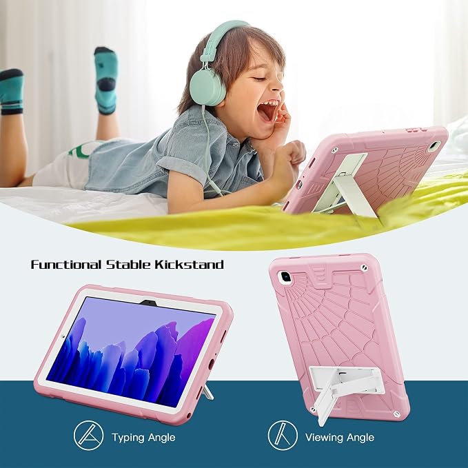 TSQQST Samsung Galaxy Tab A7 Lite Case 8.7 Inch 2021 for Kids | SM-T220/T225/T227 Full Body Protective Shockproof Rugged with Stand+Shoulder Strap Black