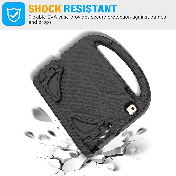SUPLIK Kids Case for iPad mini 4/5 (7.9) Built-in Screen Protector Durable Shockproof Protective Cover with Handle Stand for 7.9 inch Apple iPad mini 4th/5th Generation Black
