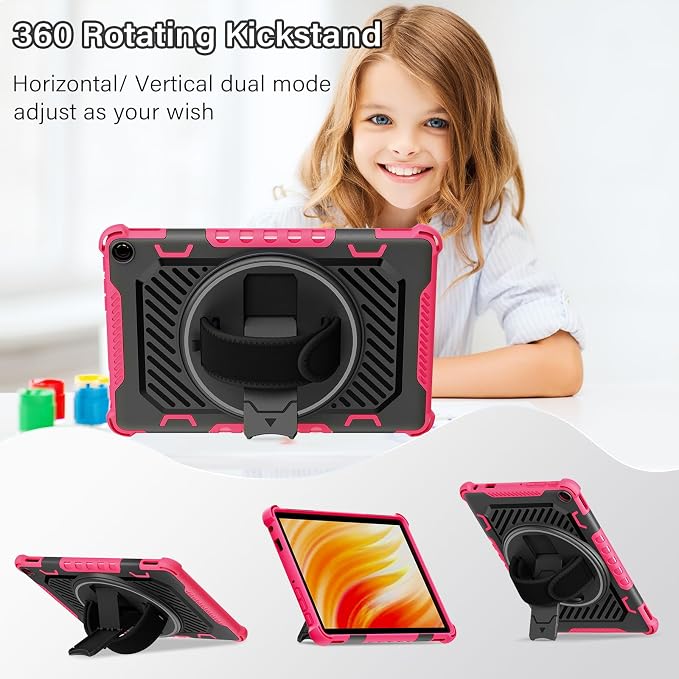 for Fire HD 10 &amp HD 10 Plus Tablet Case 13th Generation | with 360 Rotating Kickstand Hand Strap(No Screen Protector)