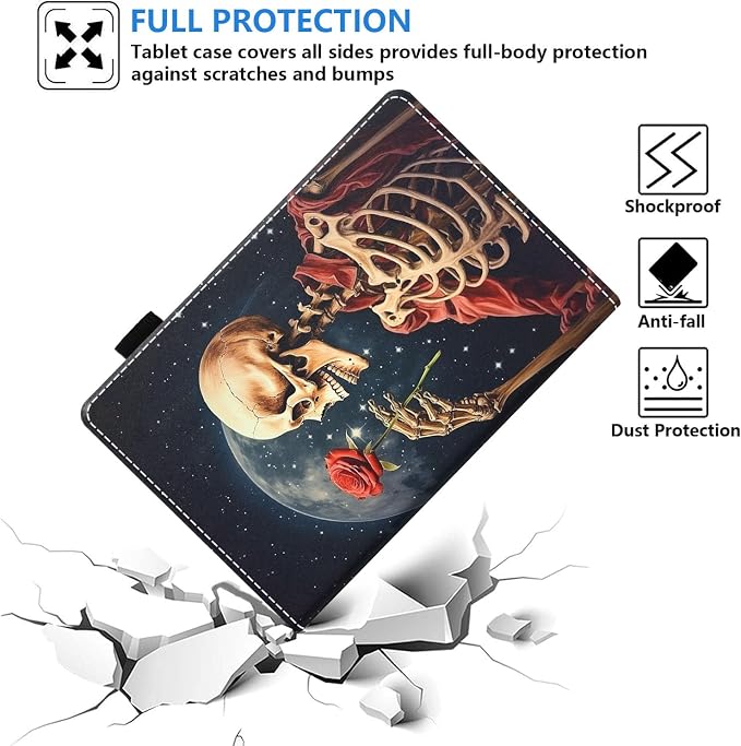 Case for Amazon Fire HD 8/HD 8 Plus Tablet (8 12th/10th Generation 2024/2022/2020 Release) Slim PU Leather Stand Folio Cover with Auto Wake Sleep African Woman Wolf