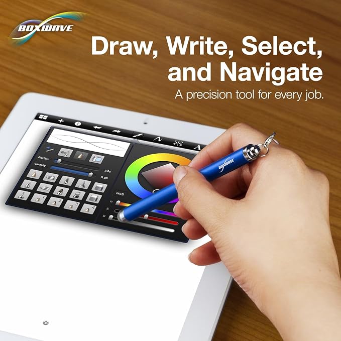 BoxWave Stylus Pen Compatible with Hayward OmniLogic Wallmount Remote - EverTouch Capacitive Stylus Fiber Tip Capacitive Stylus Pen - Jet Black