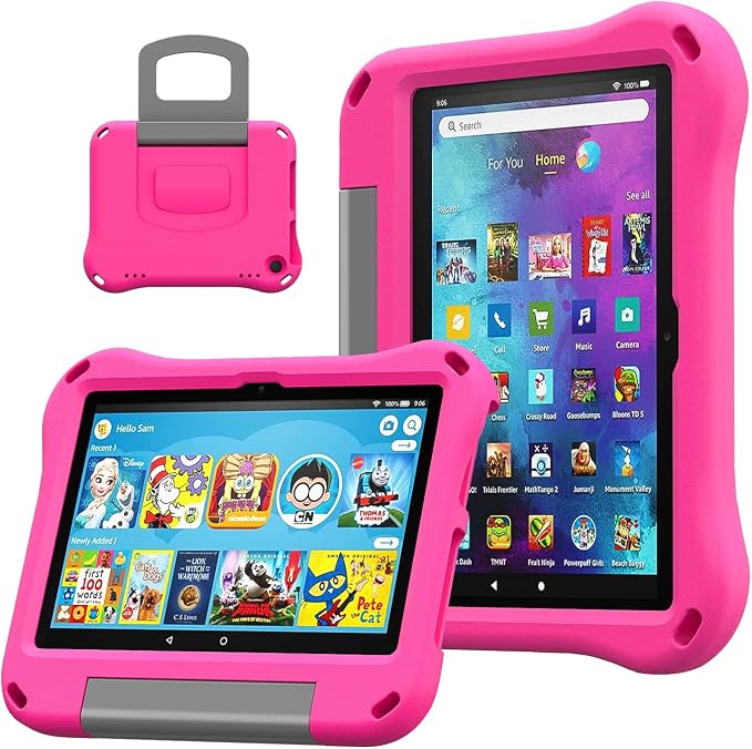 8 inch Tablet Case for Kids Incompatible with Lenovo DiHines Children Lightweight Shockproof Case with Stand Kid-Proof Cover with Handle.Blue
