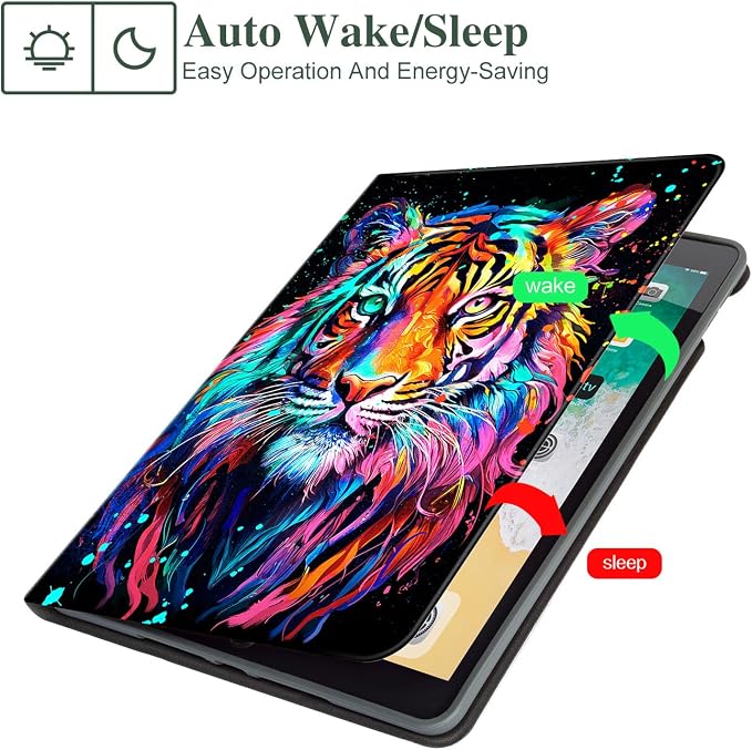 Lokigo Case for iPad 9th/8th/7th Gen 10.2 Air 3rd/Pro10.5 Aurora Forest | Protective Folio Soft Back Cover Pencil Holder for Teens/Students/Office Staffs 4 Angles Viewing Stand Auto Wake/Sleep