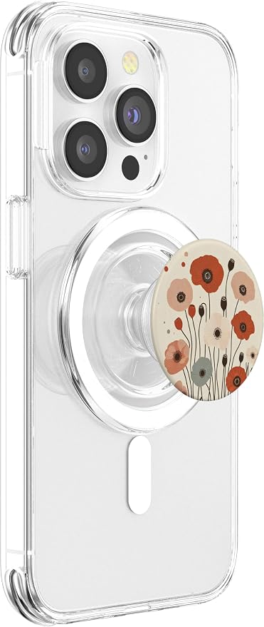 retro vintag minimal poppy flower boho floral cute aesthetic PopSockets MagSafe PopGrip for iPhone