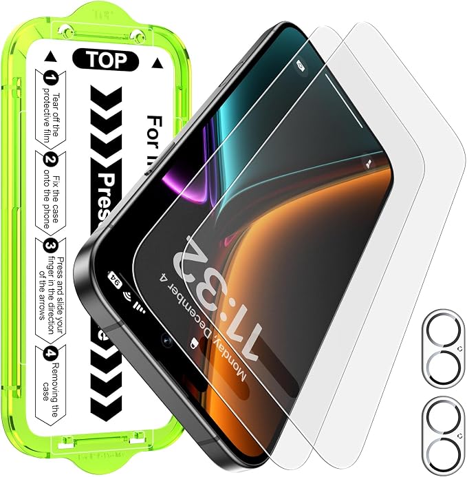 Esanik for iPhone 15 Pro Matte Glass Screen Protector [Auto-alignment] Anti-Glare &amp Anti-FingerprintAnti-ReflectionBubble Free Smooth as Silk 2 Pack 9H Glass Screen Cover