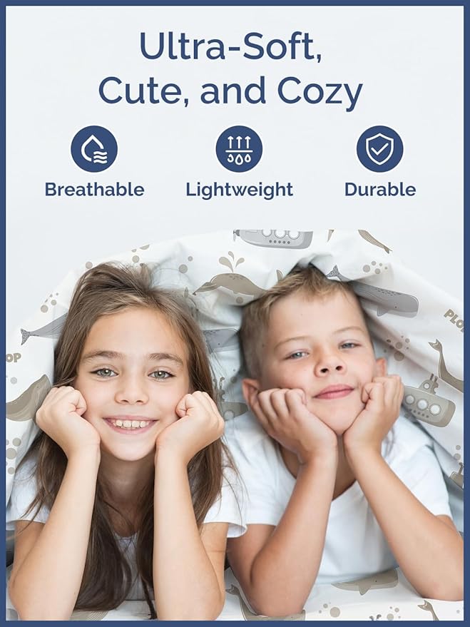 Kids Submarines Queen 4 Piece Sheet Set - Boys, Girls, Teens, Toddler - Easy Fit Deep Pockets - Breathable, Hotel Quality Kids Sheets - Machine Washable - Wrinkle Free - Cute, Cozy, Soft - CGK Linens