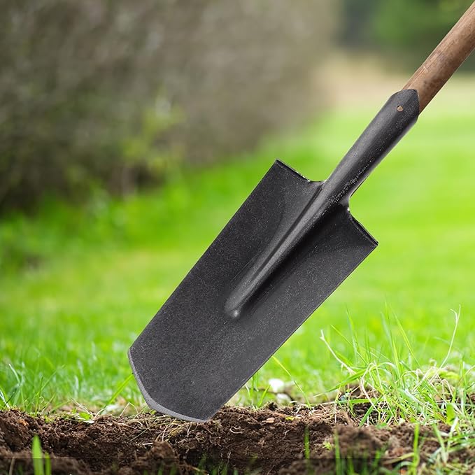 Artibetter Garden Spade Heavy-Duty Manganese Steel Narrow Tip Spade for Planting and Digging Tree Roots, Thickened Metal Hand Shovel Gardening Tool for Lawn and Garden Use