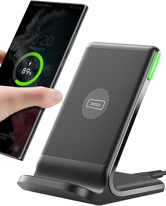 INIU 15W Fast Qi Certified Wireless Charging Station &amp Qi2 Certified 15W Mag-Safe Wireless Charger Stand Combo