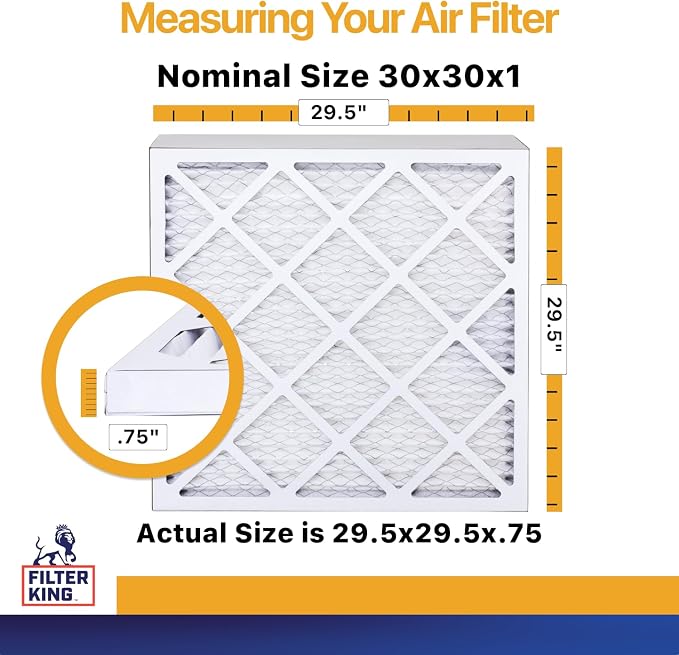 Filter King 30x30x1 Air Filter | 4-PACK | MERV 13 HVAC Pleated A/C Furnace