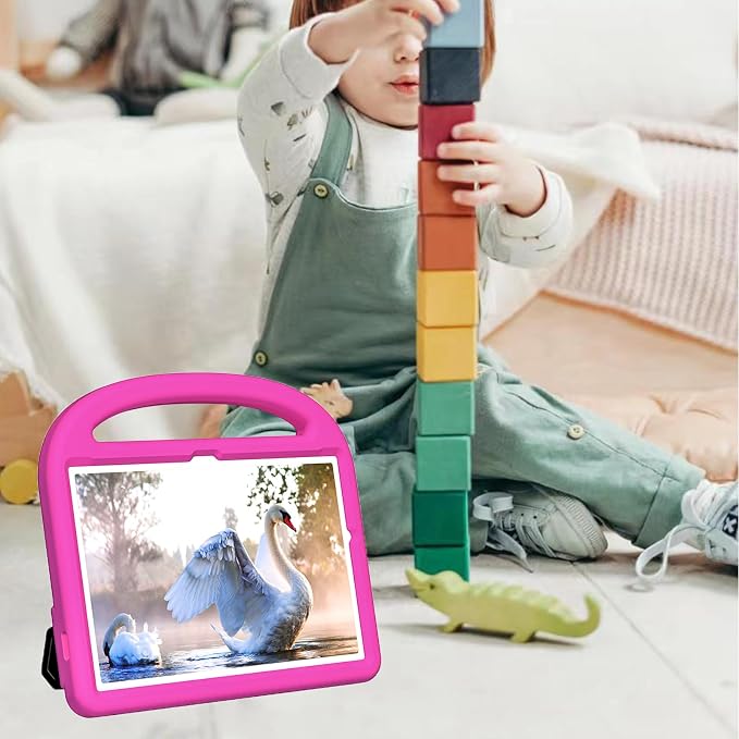Galaxy Tab A9+ Case Kids Friendly EVA Rubber Stand Handle Grip Shockproof Protective Lightweight Cute Case Cover for Galaxy Tab A9 Plus 11 SM-X210 X215 X217 - Black