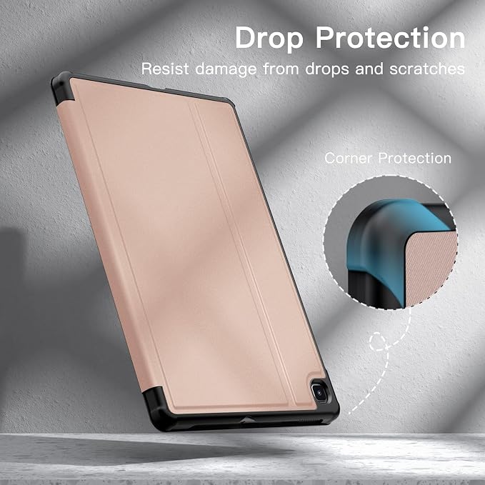 JETech Folio Case Cover for Samsung Galaxy Tab S6 Lite 10.4 Black | Multi-Angle Stand Cover S Pen Holder Slim Protective Cover Auto Wake/Sleep