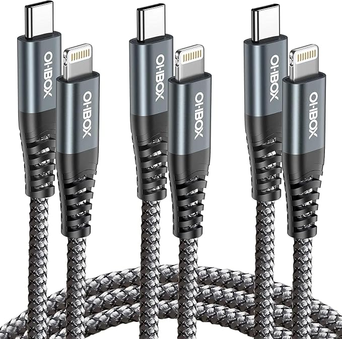 iPhone Charger Cable 6FT USB to Lightning Cable 3Pack Braided USB iPhone Charger Fast Charging Cable iPhone Cord Compatible with iPhone 14/13/12/11/Pro/Max/Mini/X/Plus/8/7/6/5S/SE/Plus/iPad and More