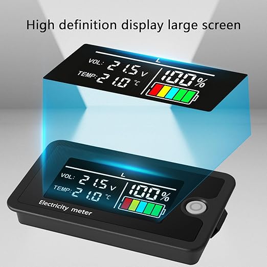 LED Display Voltmeter Car Battery Charging Levels Indicators 8-100V Lithiums Batteries Capacity Tester Battery Capacity