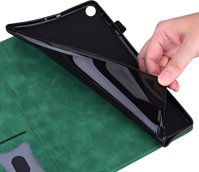 Folio Cover for Amazon Fire Max 11 2023 (13th Generation) Techcircle PU Leather Multi-Angle Stand Flexible TPU Back Shell Protective Case with Pen Holder &amp Front Pocket for Fire Max 11 Tablet Bl