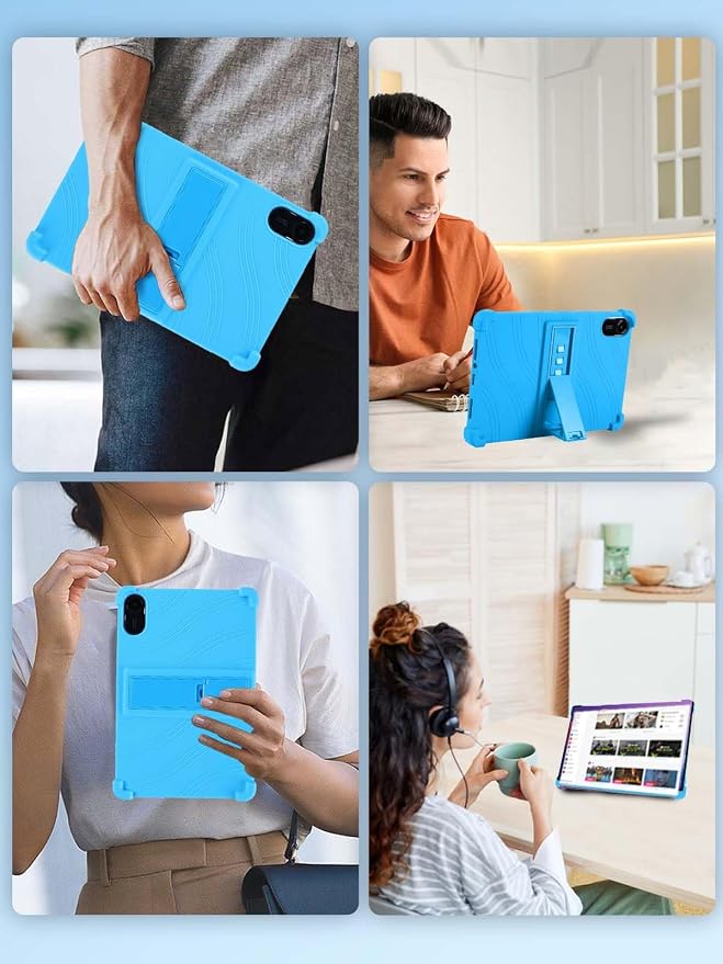 Case for Xiaomi Redmi Pad 2 Tablet 11inchNOUKAJU Tablet Protection CaseAdjustable BracketSoft SiliconeSilicone Protection Cover for Redmi Pad 2(Black)