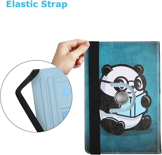 Universal 7 Inch Tablet Case Techcircle Ultra Slim Lightweight PU Leather Stand Folio Flip Wallet Protective Shell Case [Card Slots] [Magnetic Closure] for All 7 Android Tablet PC Cherry Blossom