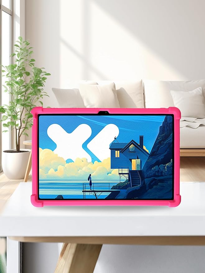 for Lenovo Idea Tab Pro 12.7 inch Tablet CaseBOVUGAC Soft Silicone Adjustable Stand Shockproof Kids Friendly for Lenovo Idea Tab Pro Tablet(Black)