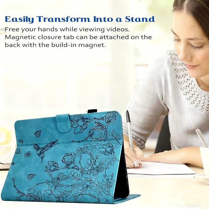 Case for Kindle Fire HD 10 &amp Fire HD 10 Plus 13th/11th Generation 2023 2021 | Synthetic Leather Flip Folio Stand Cover with Auto Wake/Sleep for Kindle Fire HD 10 &amp Fire HD 10 Plus Beach