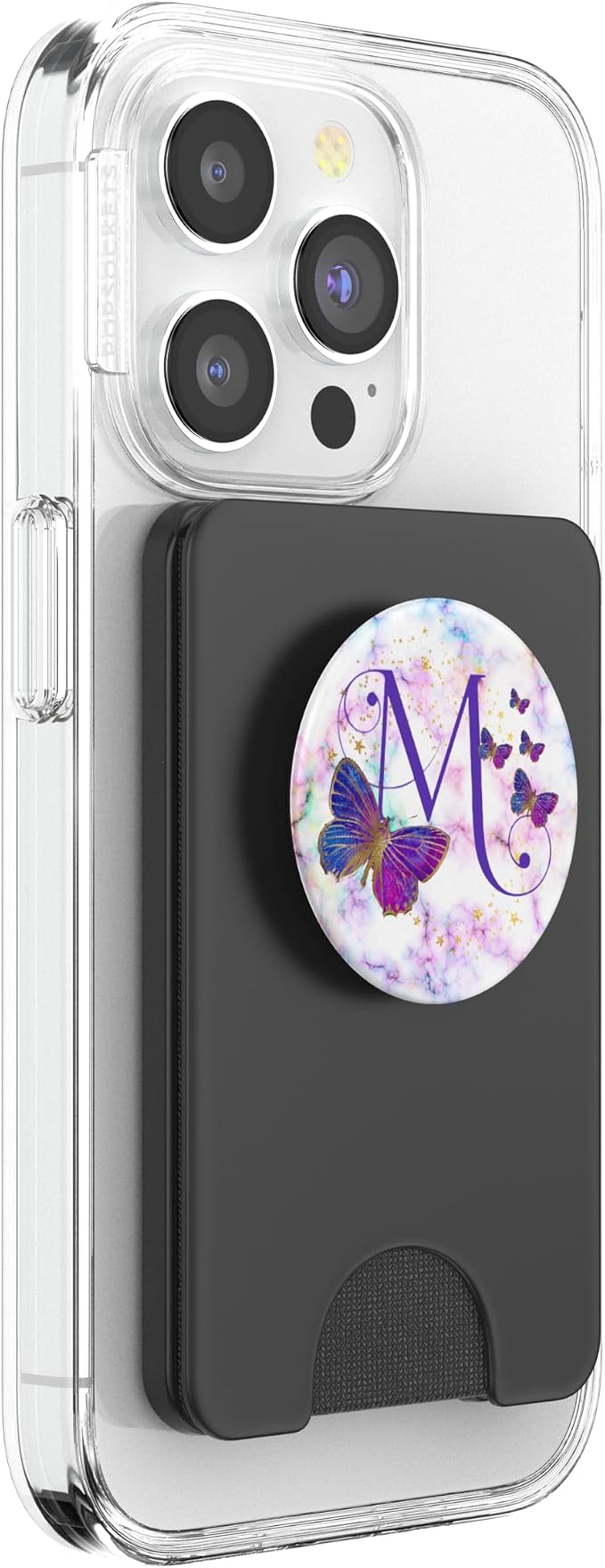 Purple Butterfly Letter M Initial Personalized Monogram PopSockets Adhesive PopGrip
