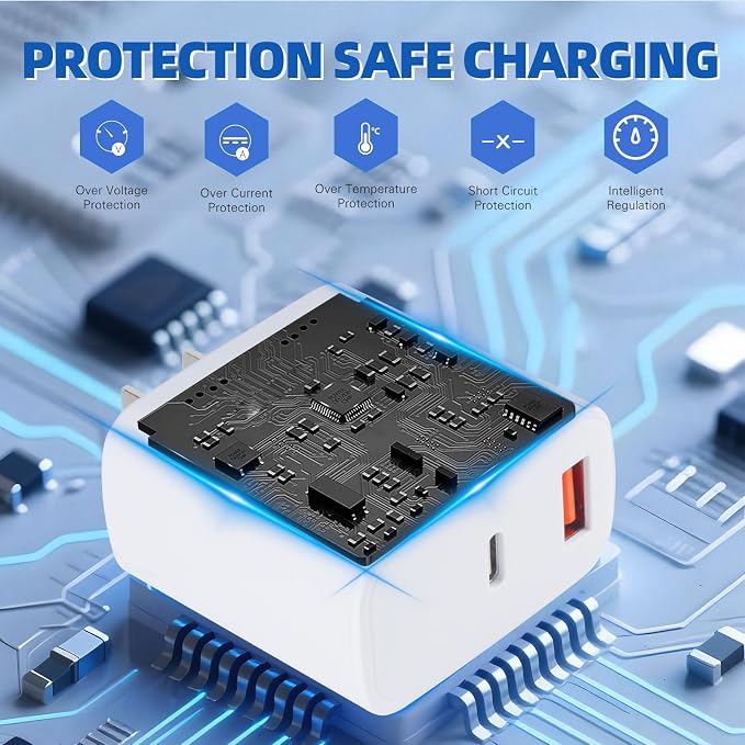 iPhone 17 16 15 Charger Fast Charging40W Dual Port A/C Phone Charger Fast Charging USB C Wall Charger Block Quick 10FT Type C Charging Cable for iPhone 17/17 Pro Max/17 Air/16 Pro/16e/15 Plus/15 Pro