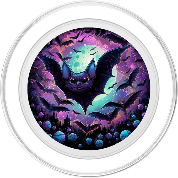 Gothic bat Spooky Bats in Front of Moon at Night PopSockets Adhesive PopGrip