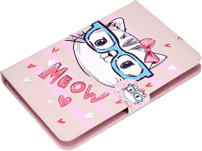 Universal 7 Inch Tablet Case Techcircle Ultra Slim Lightweight PU Leather Stand Folio Flip Wallet Protective Shell Case [Card Slots] [Magnetic Closure] for All 7 Android Tablet PC Cherry Blossom