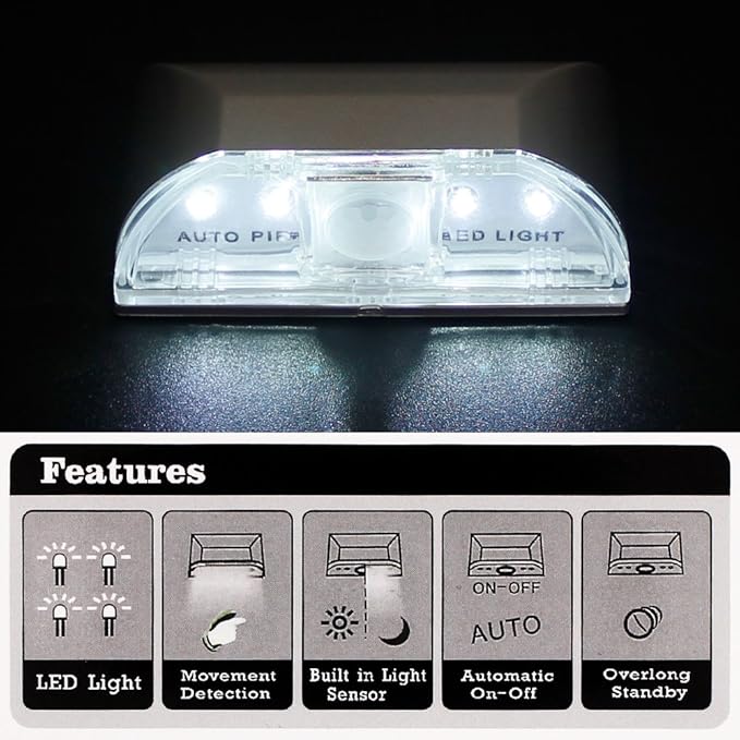 SENHAI 2 Pack Keyhole Light, Infrared IR Wireless Door Lock Lamp, Auto Sensor Motion Detector, 4 LED Bulbs