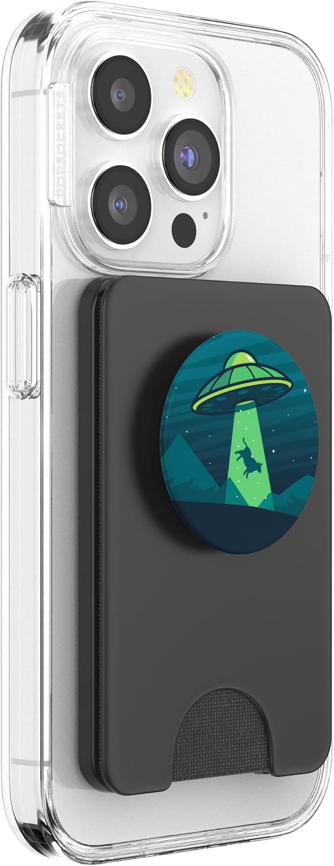 Aliens Abducting Cow into Flying UFO Saucer Abduction PopSockets Adhesive PopGrip