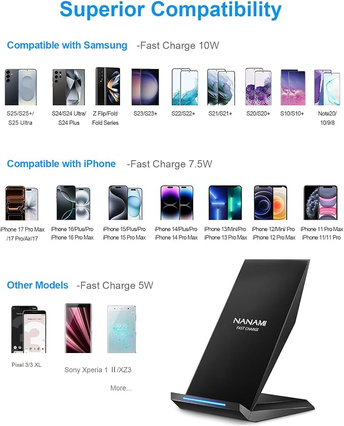 NANAMI Wireless Charger Bundle the Pad for iPhone17/16/15/14/13/12 and Airpodes 2/Pro2/3 Simple Charge Simple Life