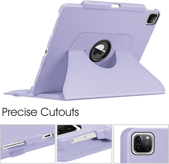 Fintie Rotating Case for iPad Pro 12.9-inch 6th/5th/4th/3rd Generation | 360° Swivel Stand Landscape &amp Portrait Viewing Shockproof Protective Cover Pencil Holder Auto Sleep/Wake Black