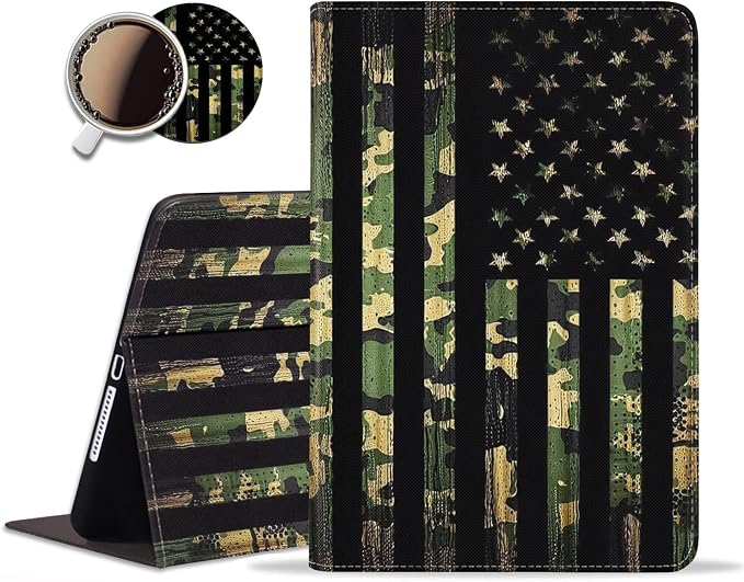 for iPad mini Case iPad mini 1 2 3 4 5 Case and Coasters Set PU Leather Folio Case Smart Cover with Stand &amp Auto Wake Sleep for iPad mini 5/4/3/2/1 - Flame Soccer