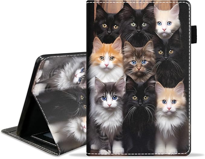 Case for Amazon Fire HD 8/HD 8 Plus Tablet (8 12th/10th Generation 2024/2022/2020 Release) Slim PU Leather Stand Folio Cover with Auto Wake Sleep African Woman Wolf