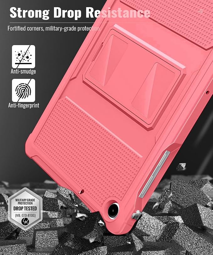 MoKo Shockproof Case Fit Samsung Galaxy Tab A11+ Plus/ A9+ 11 Inch | Full Body Rugged Stand Back Cover with Built-in Screen Protector for Galaxy Tab A11+/ A9+ Tablet Light Gray