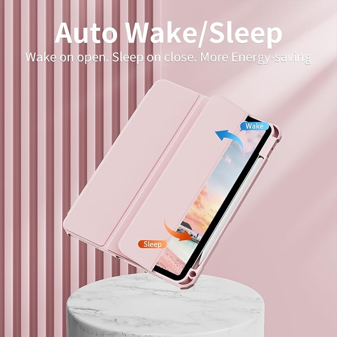 Clear Case for iPad Pro 12.9 inch 6th/5th/4th/3rd Gen 2022/2021/2020/2018 with Pencil Holder Lightweight Shockproof Trifold Stand Transparent Acrylic Back Cover Auto Wake/Sleep Black