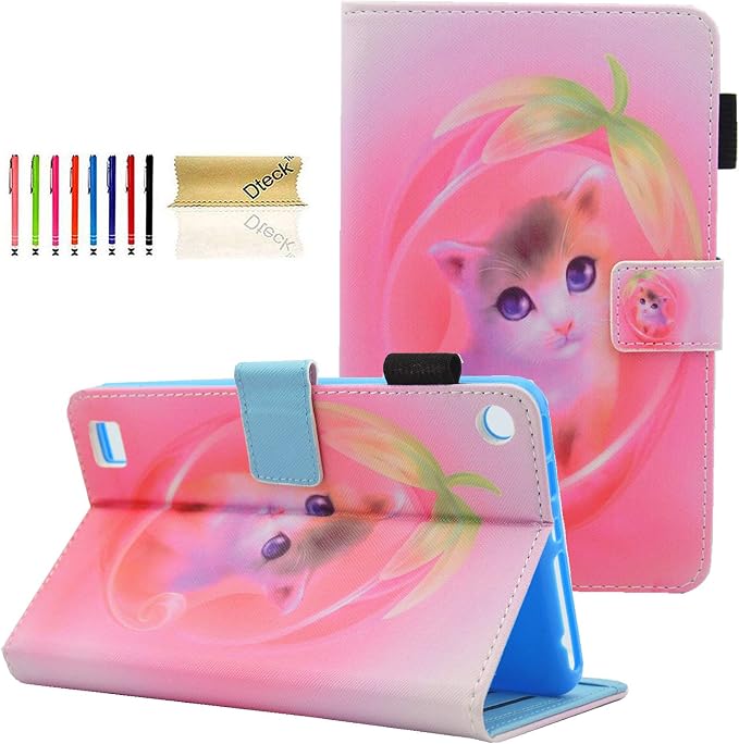Case for Kindle Fire 7 TabletDteck Full Protective Flip Adjustable Stand Auto Wake/Sleep Smart Cover with Pencil Holder for Kindle Fire 7 Tablet 9th/7th/5th Generation 2019/2017/2015 ReleaseKing Dog