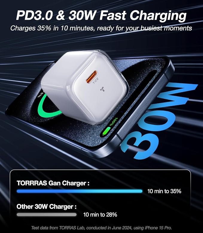 TORRAS Low Temp 30W USB C Charger &amp USC C to USB C Cable — Buy Together to Save 15%