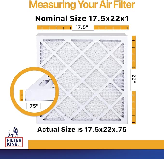 Filter King 17.5x22x1 Air Filter | 4-PACK | MERV 13 HVAC Pleated A/C Furnace