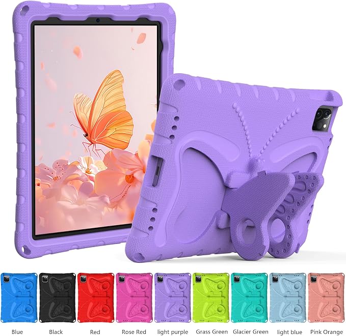 Case for iPad 11th Gen (A16) 11 inch 2025 &amp 10th Generation 10.9 2022 &amp Air 11 2025/2024 &amp Air 6/5th/4th Gen &amp Pro 11 Butterfly Shockproof Cover -Black