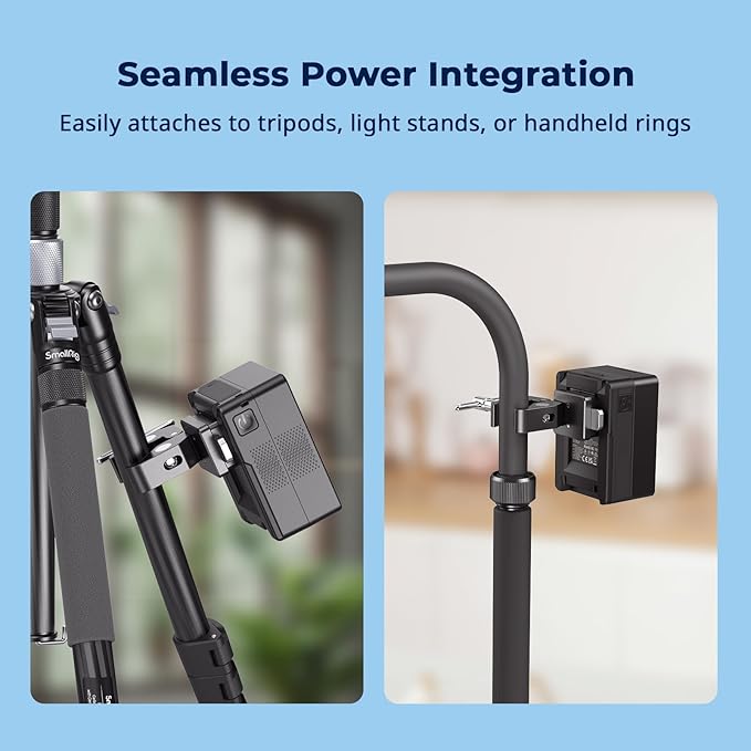 SMALLRIG V-Mount Crab-Shaped Clamp, 15-40mm Non-Slip Clamp, 1.5kg Load-Bearing Compatible with Multiple Brands of V-Mount Batteries - 5313