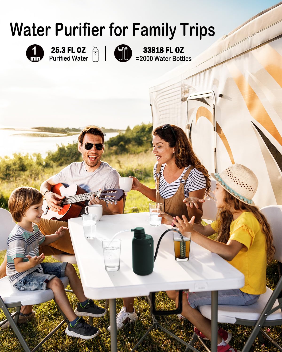 BKLES Portable Electric Water Filter for Survival, Camping & Emergencies