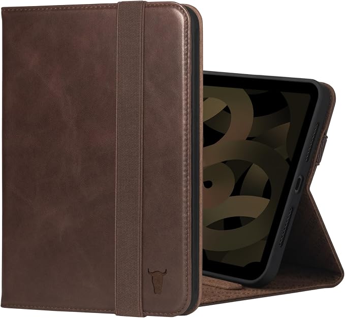 TORRO Case Compatible with iPad mini 7/6 – Genuine Leather iPad mini 7th / 6th Generation (2024/2021) Cover with Stand Function Apple Pencil Connectivity and Wake Sleep Function (Black)