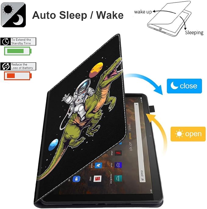 Case for Amazon Kindle Fire Max 11 Case (13th Gen 2023 Release) 11，Slim Fit Foldable Standing Cover Case with Auto Sleep/Wake for Fire 11 Max Tablet，Skull and Fire