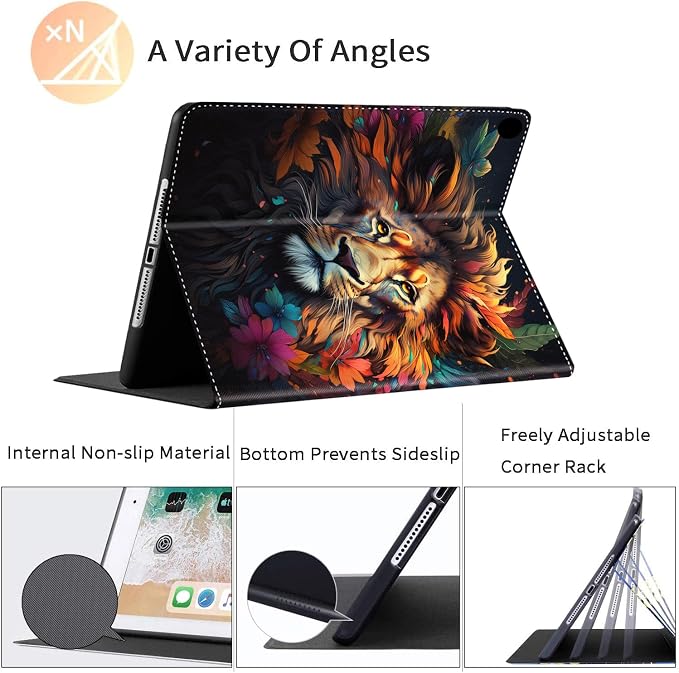 Case for iPad Pro 11 Inch 2022/2021/2020 (4th/3rd/2nd Gen) for iPad Air 5th / 4th Generation 10.9 Inch (2022/2020) Durable Shockproof Protective Cover，Black Woman Queen Afro Design