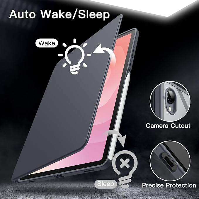 JETech Rotating Case Cover for Samsung Galaxy Tab S11 Black | 360° Rotation Stand Clear Back Design Auto Wake/Sleep S Pen Holder Full Protection